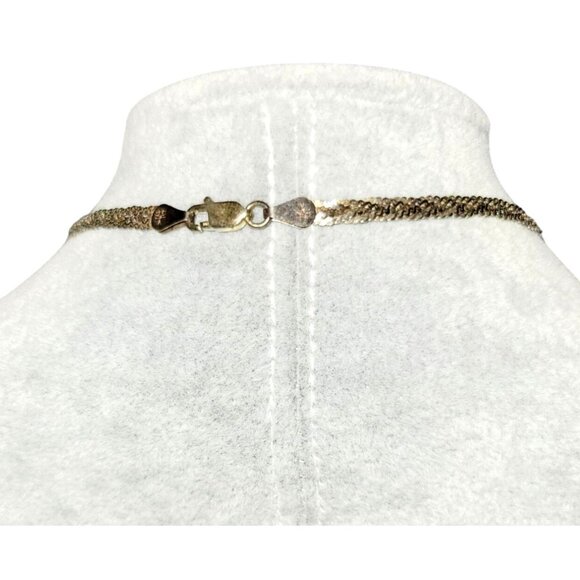 Vintage 925 Sterling Silver 19" Flat Braided Herringbone Chain Necklace Italy - Picture 3 of 8